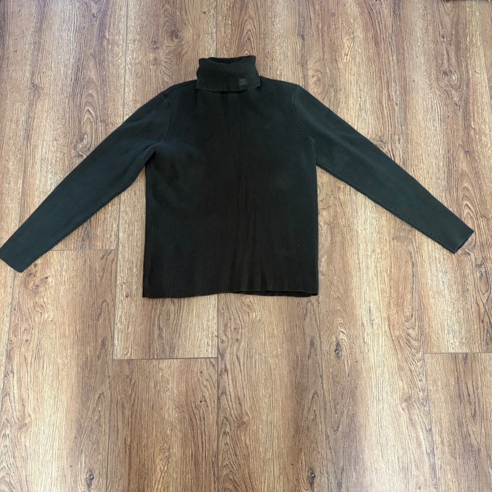 VTG Lauren Ralph Lauren Sweater Women's 90s Turtleneck Ribbed Green Large Cotton